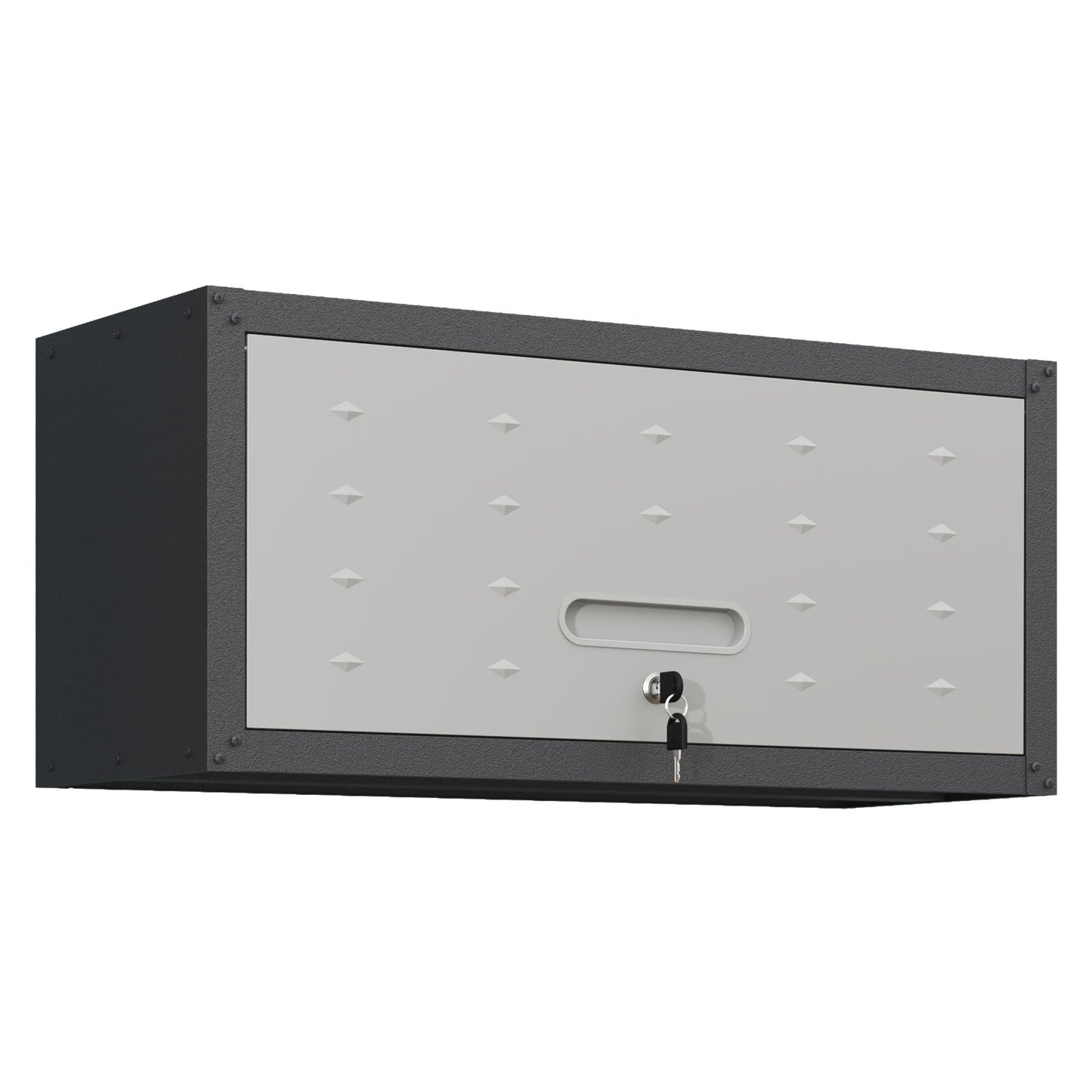 Heavy Duty Metal Wall Mounted Tool Storage Cabinet Steel Metal Garage Storage Cabinet - Black / Gray