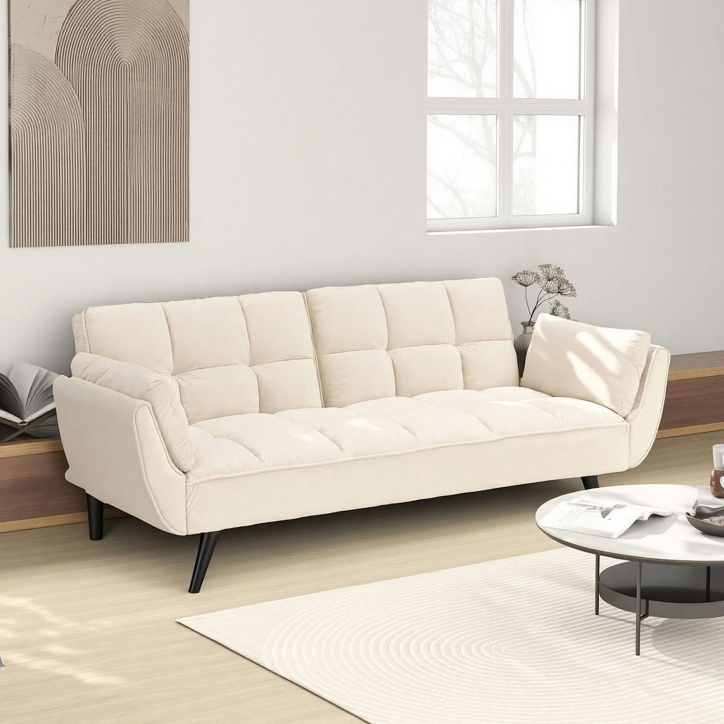 Sofa Soft Two Armrests Throw Pillow Pillow Comfortable Fit Apartment Bedroom Small Space
