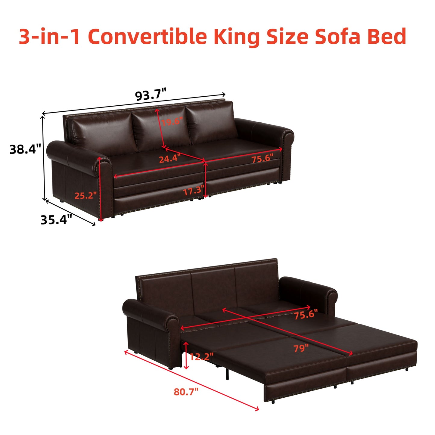 Chesterfield Sofa & Pull Out Bed