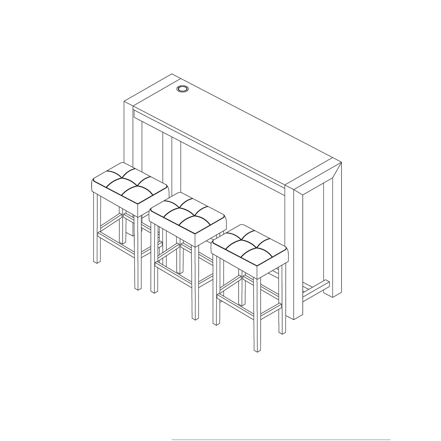 Vanilla - Real Marble Sofa Table With Power And 3 Stools - Beige / Natural