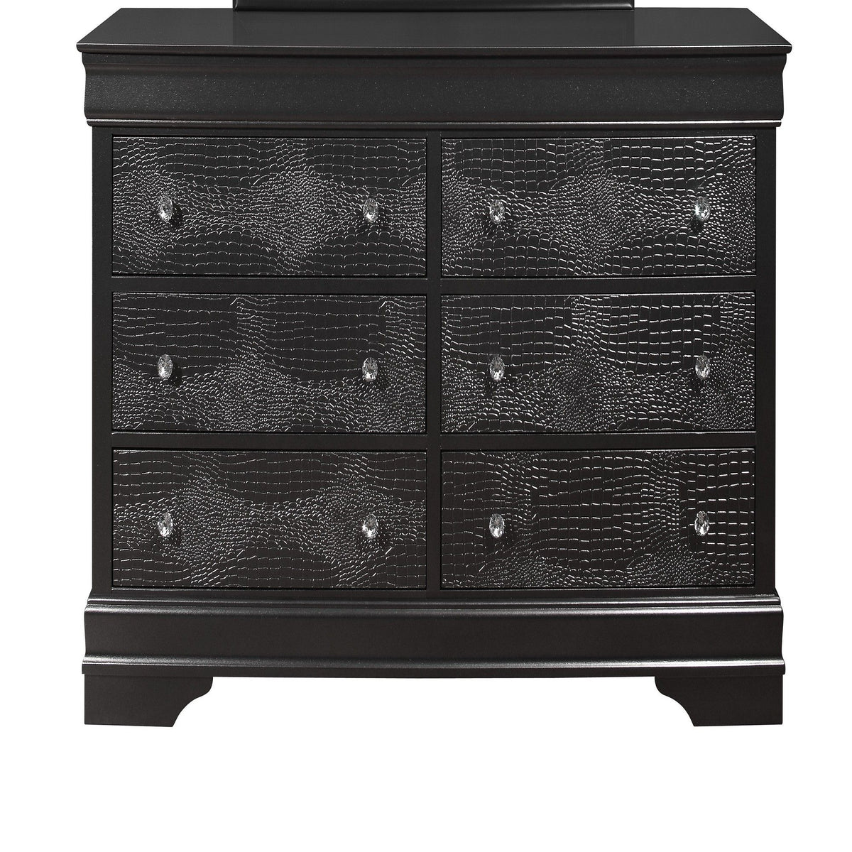 Shaker - 5 Pieces Bedroom Set With Crystal Inspired Tufted Headboard And LED Lighting