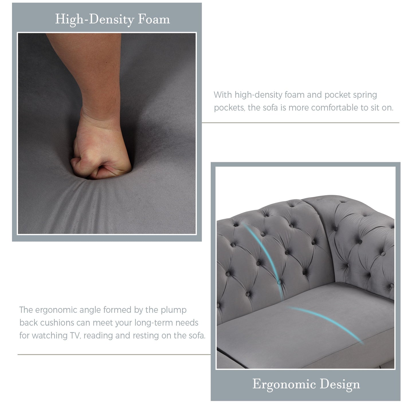 Upholstered 3 Piece Sofa Set With Legs