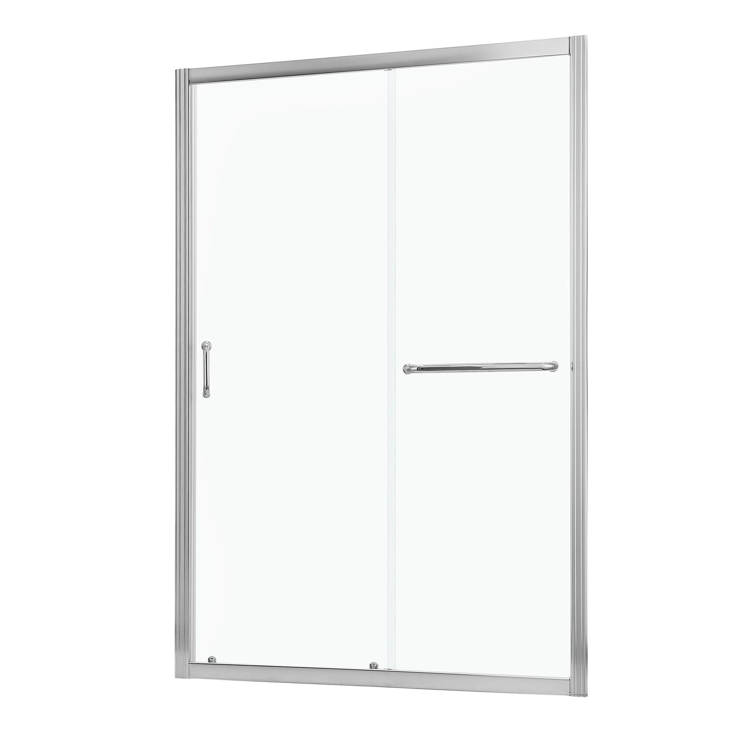 Single Sliding Bypass Shower Door, Tempered Glass Enclosure