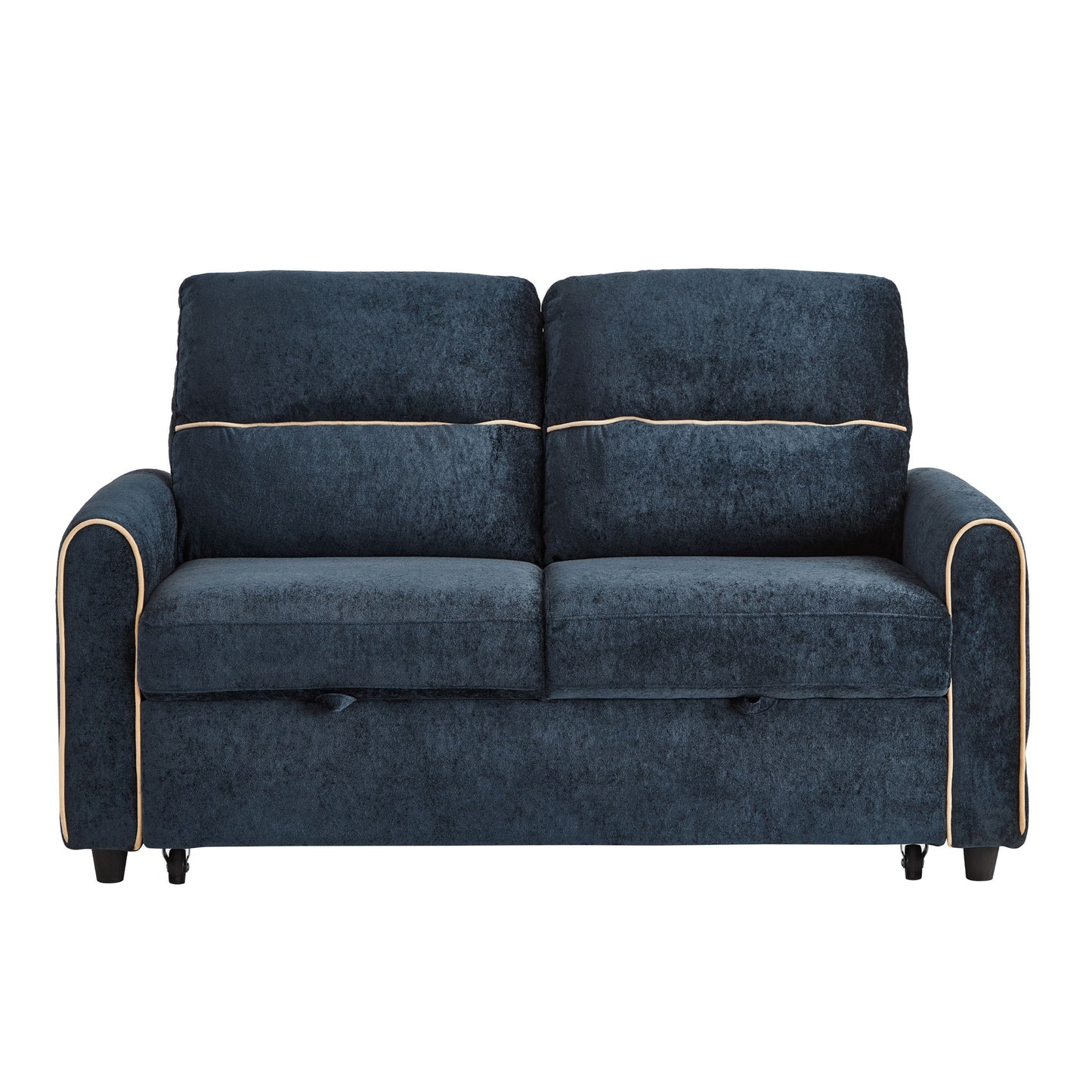 Pull Out Sofa Bed With Adjustable 3 Position Backrest, USB Charging Ports, Side Pockets