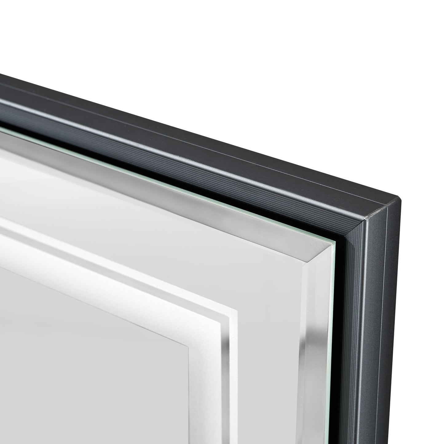 LED Bathroom Beveled Mirror, 3000 - 6000K Gradient Front And Backlit LED Mirror For Bathroom, 3 Colors Dimmable, Ip54 Enhanced Anti Fog