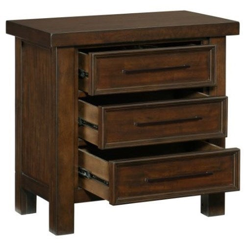 Transitional 3-Drawer Nightstand