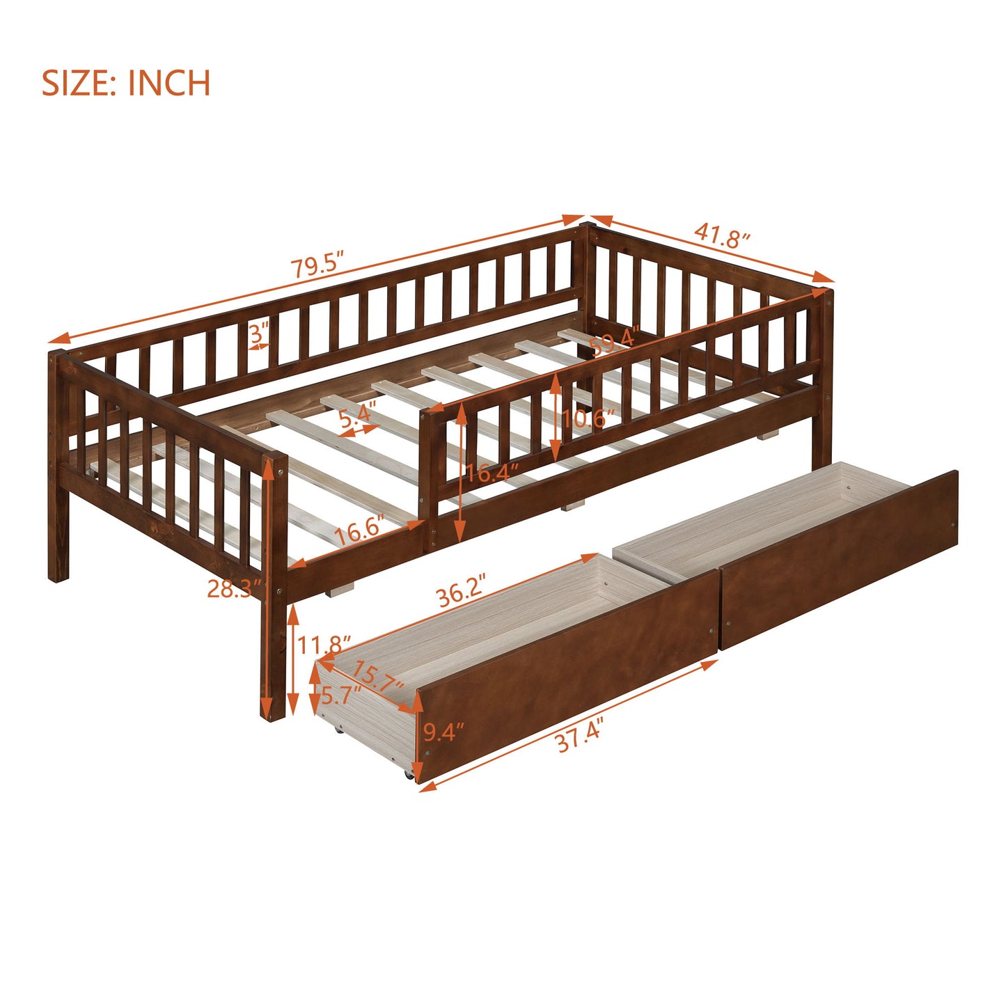 Multi Functional Wooden Daybed Bed