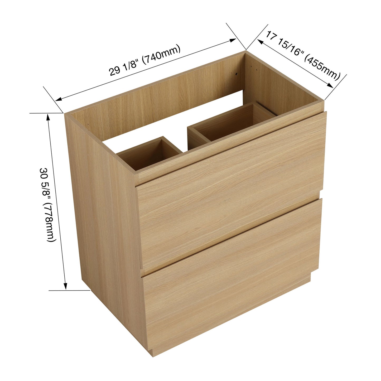 Modern Freestanding Bathroom Vanity Cabinet With Double Drawer