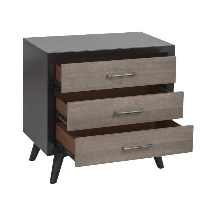 Contemporary Nightstand with 3-Drawers
