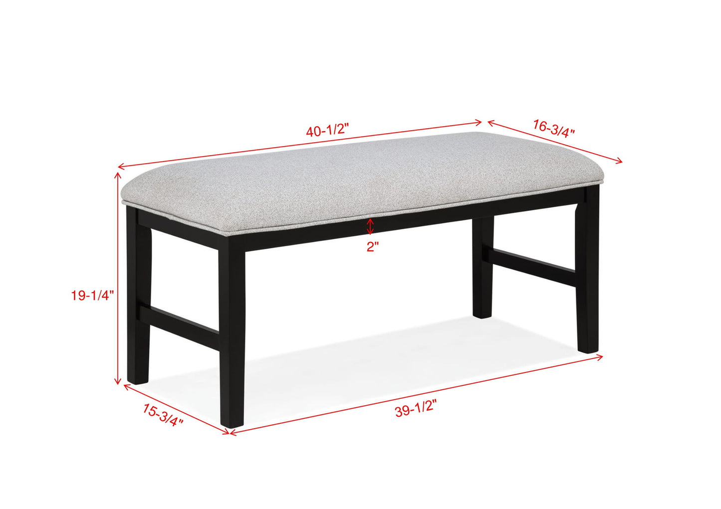 Sebastian - Bench - Black / Gray