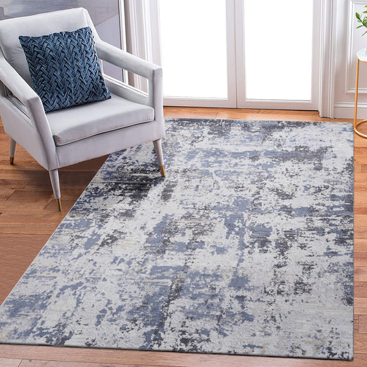 Payas - 8' X 10' Abstract Area Rug - Gray / Denim