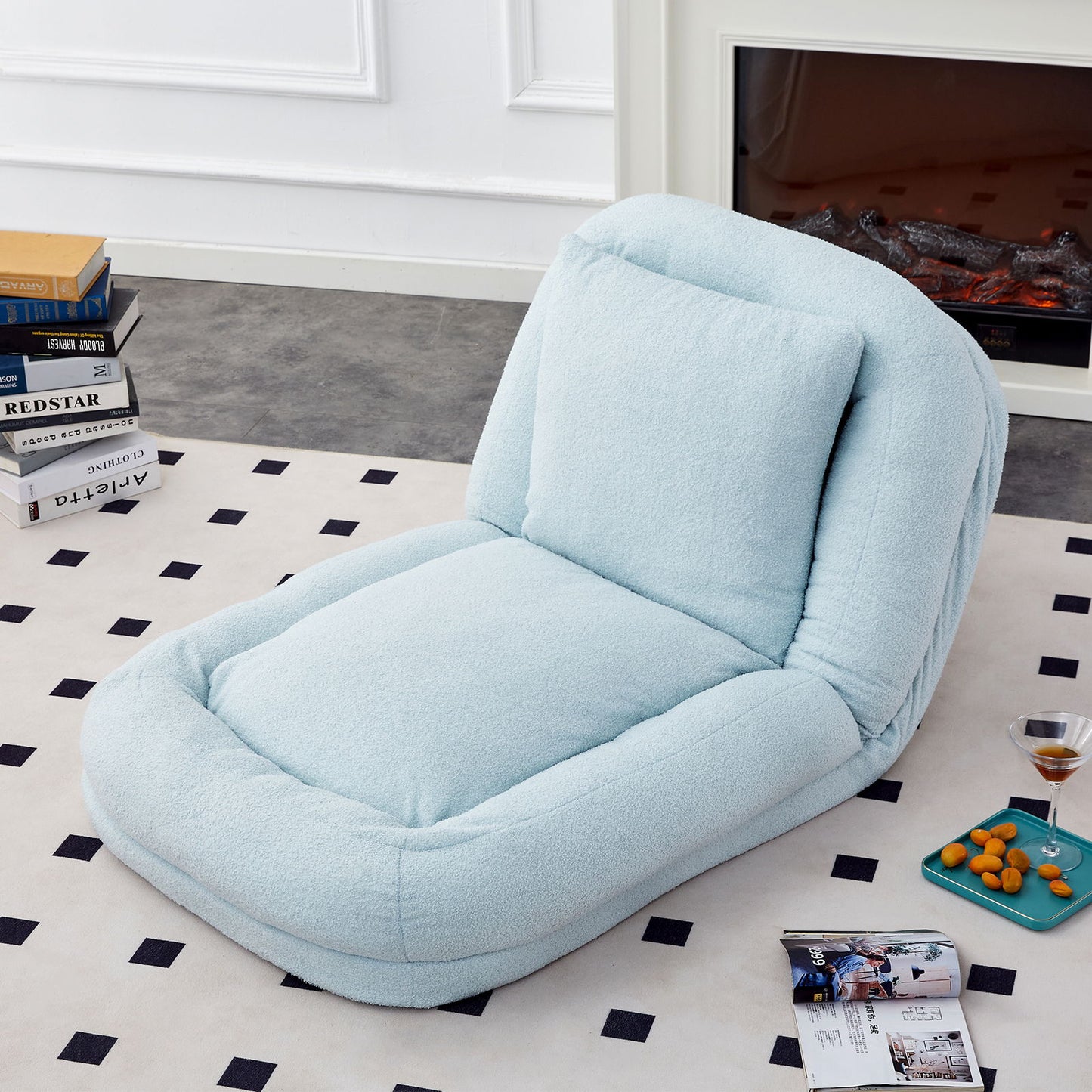 Contemporary Folding Sofa Chair With 5 Adjustable Positions For Gaming, Meditation, And Relaxation