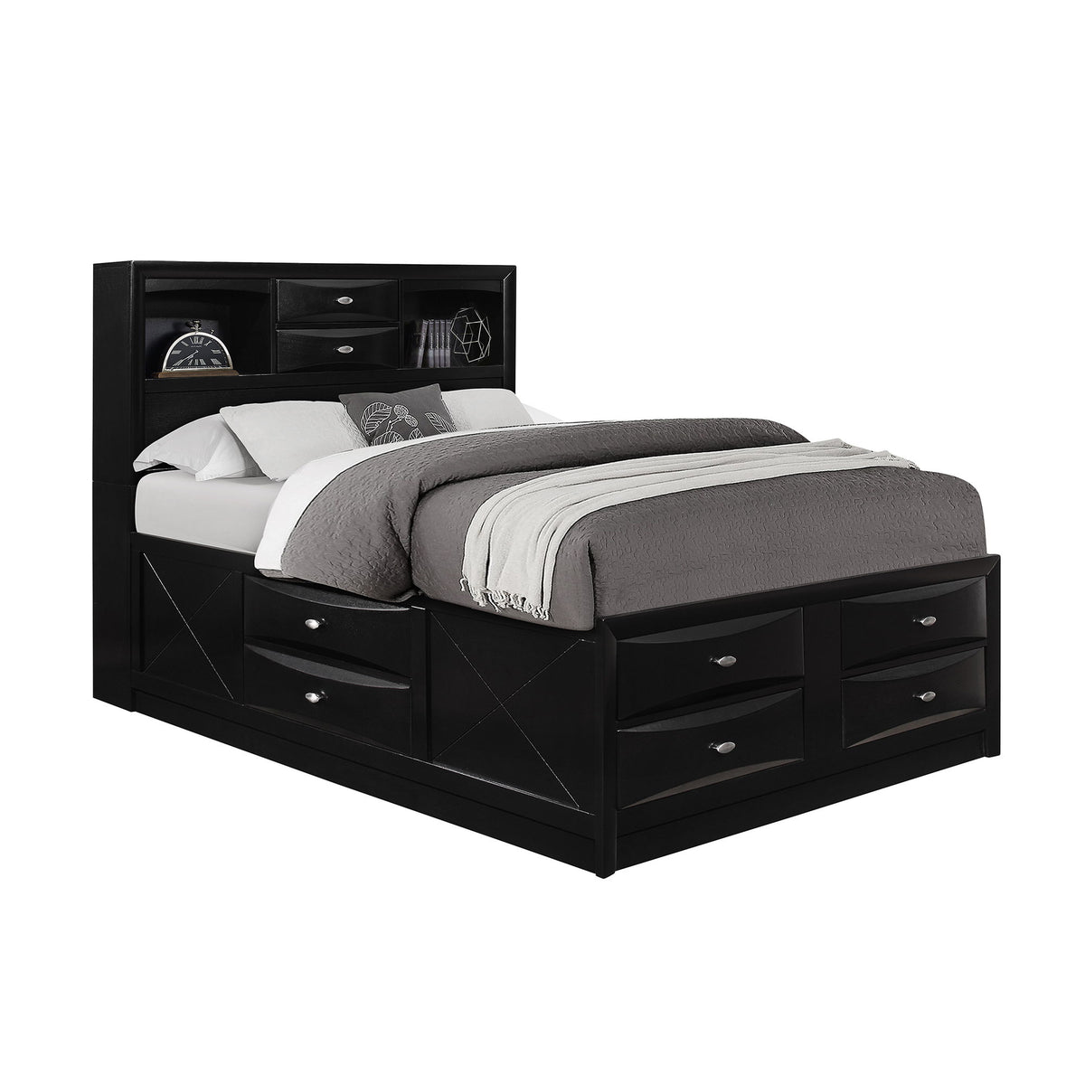 Lucille - Bed With Storage And Bookcase Headboard