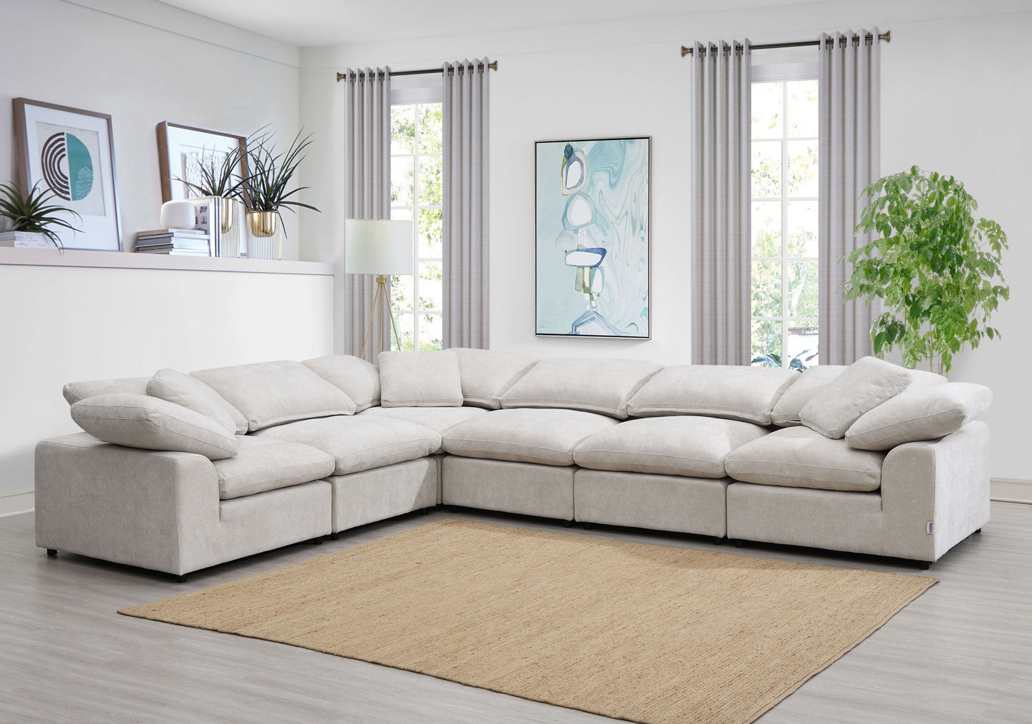 Naveen - 6 Piece Modular Sectional - Ivory