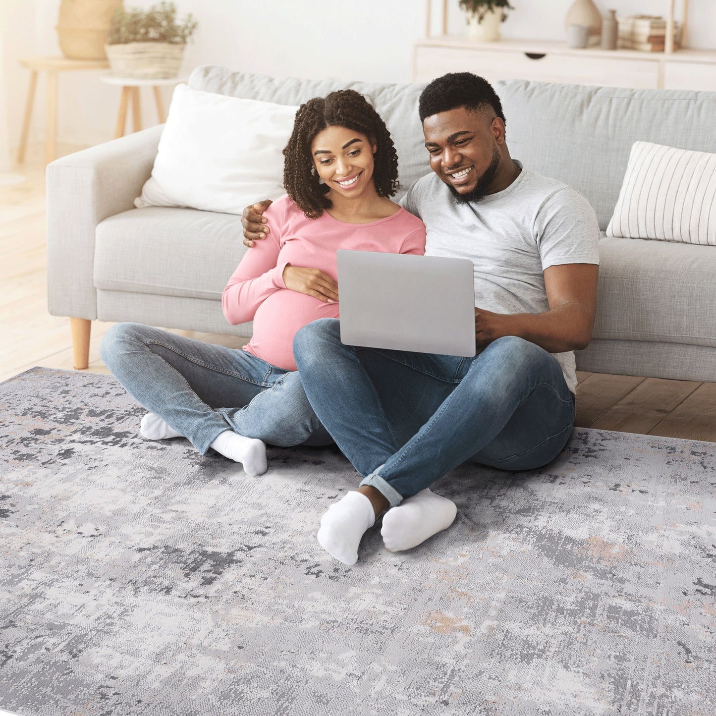 Marfi - 8' X 10' Abstract Area Rug - Gray / Multi