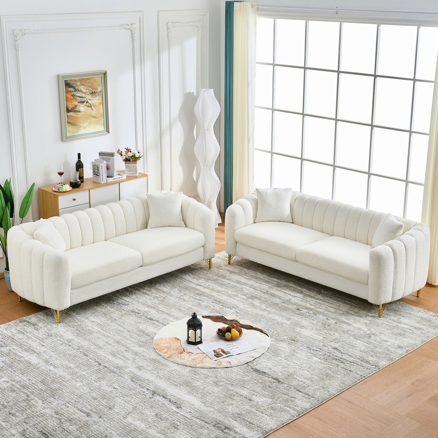 Oversized Sofa, Deep Tufted Couch