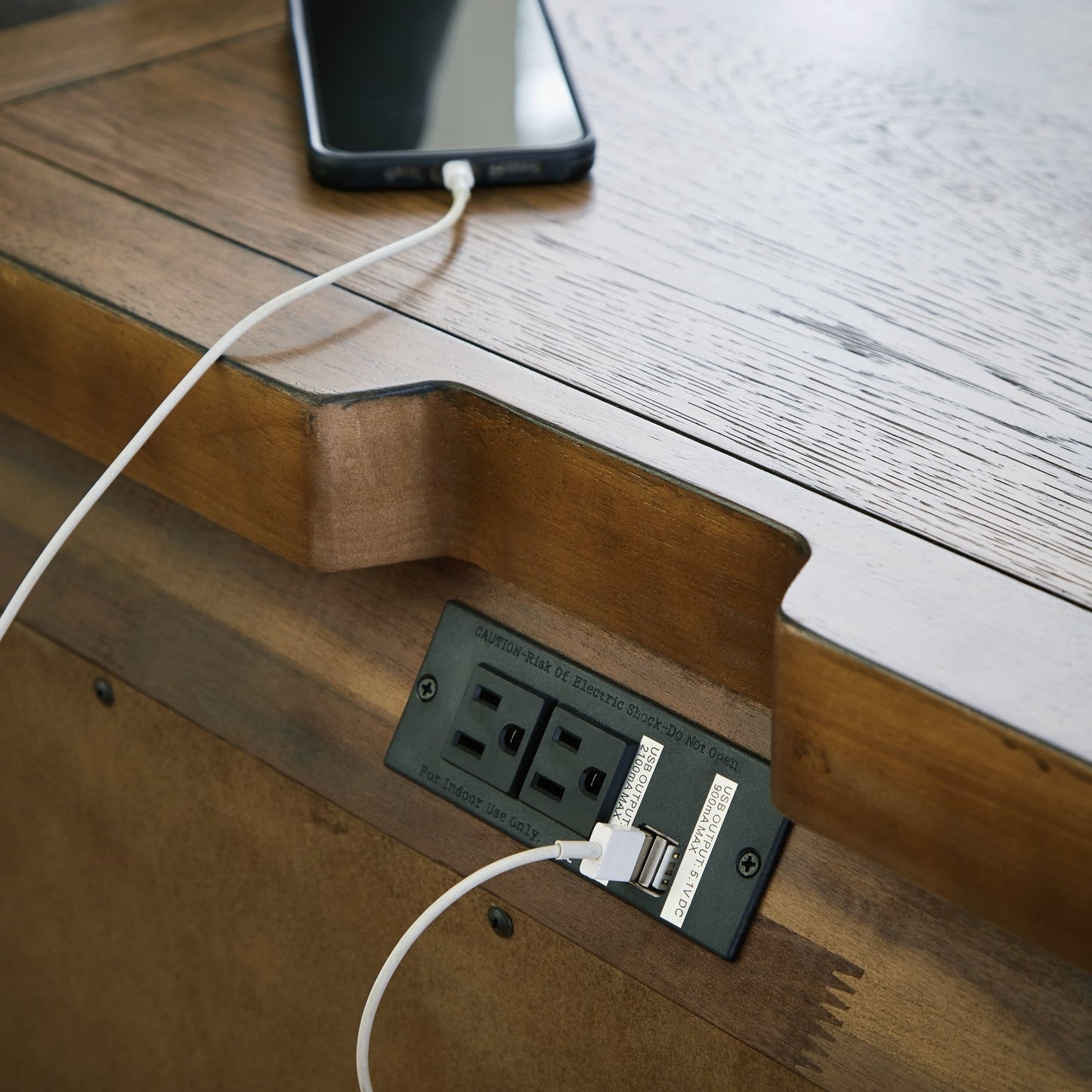 Casual 2-Drawer Nightstand with USB Ports