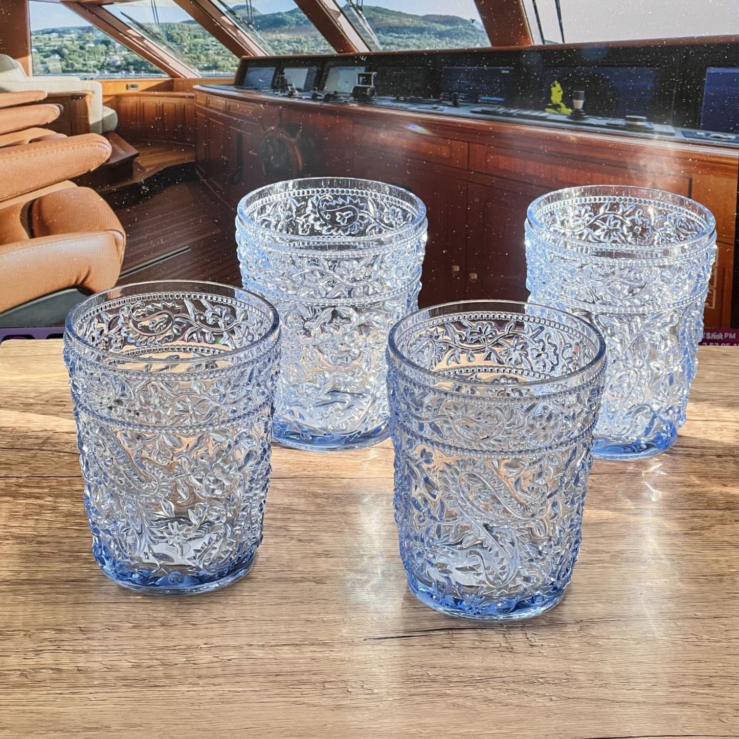 Paisley Acrylic Glasses Drinking (Set of 4)