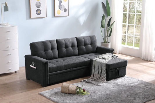 Kinsley - Sleeper Sectional Sofa Chaise With USB Charger And Tablet Pocket