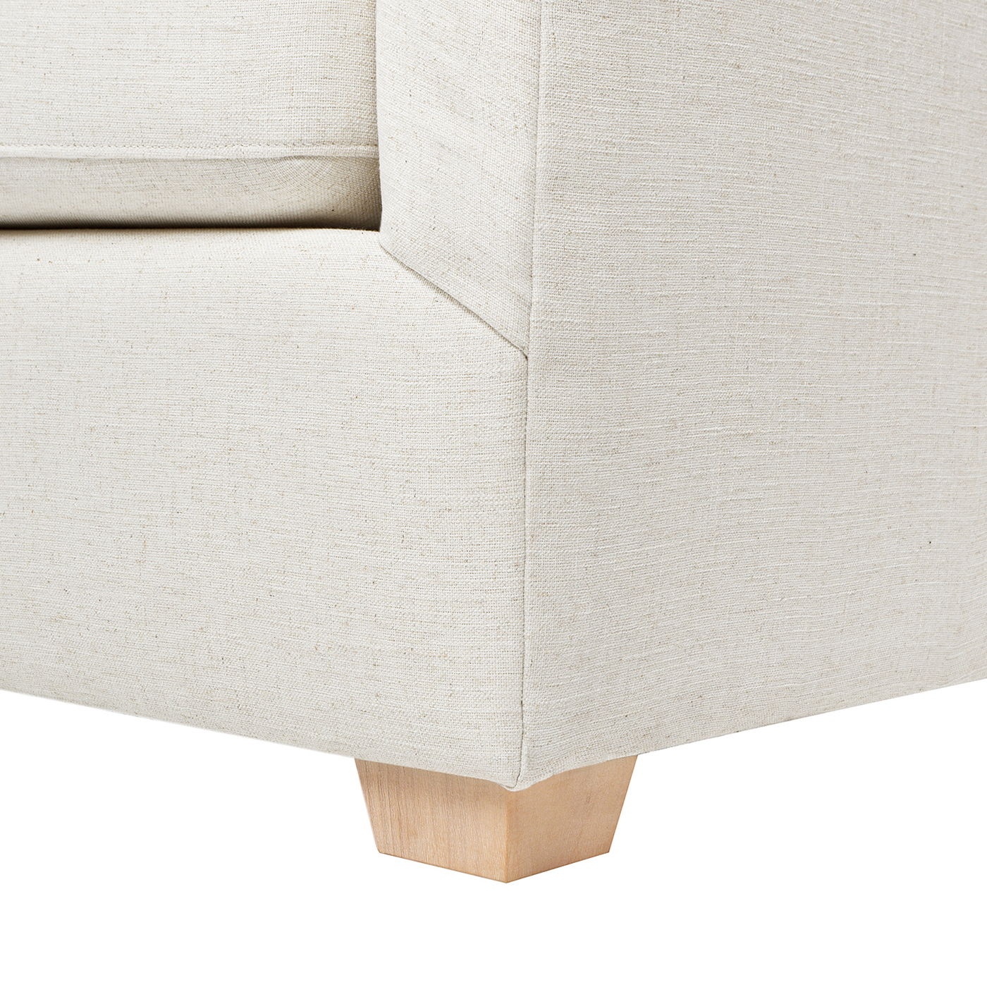 Ada - Flared Arm Contemporary Sofa With Lumbar Pillows - Flax White