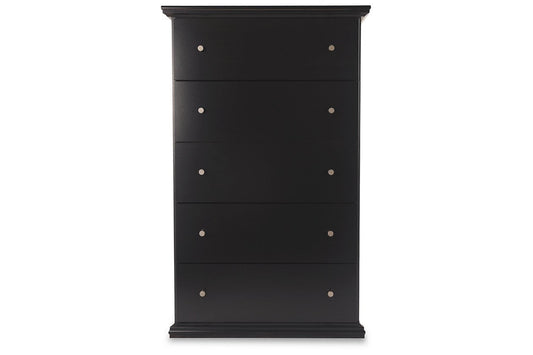 Casual 5-Drawer Chest with Metal Hardware