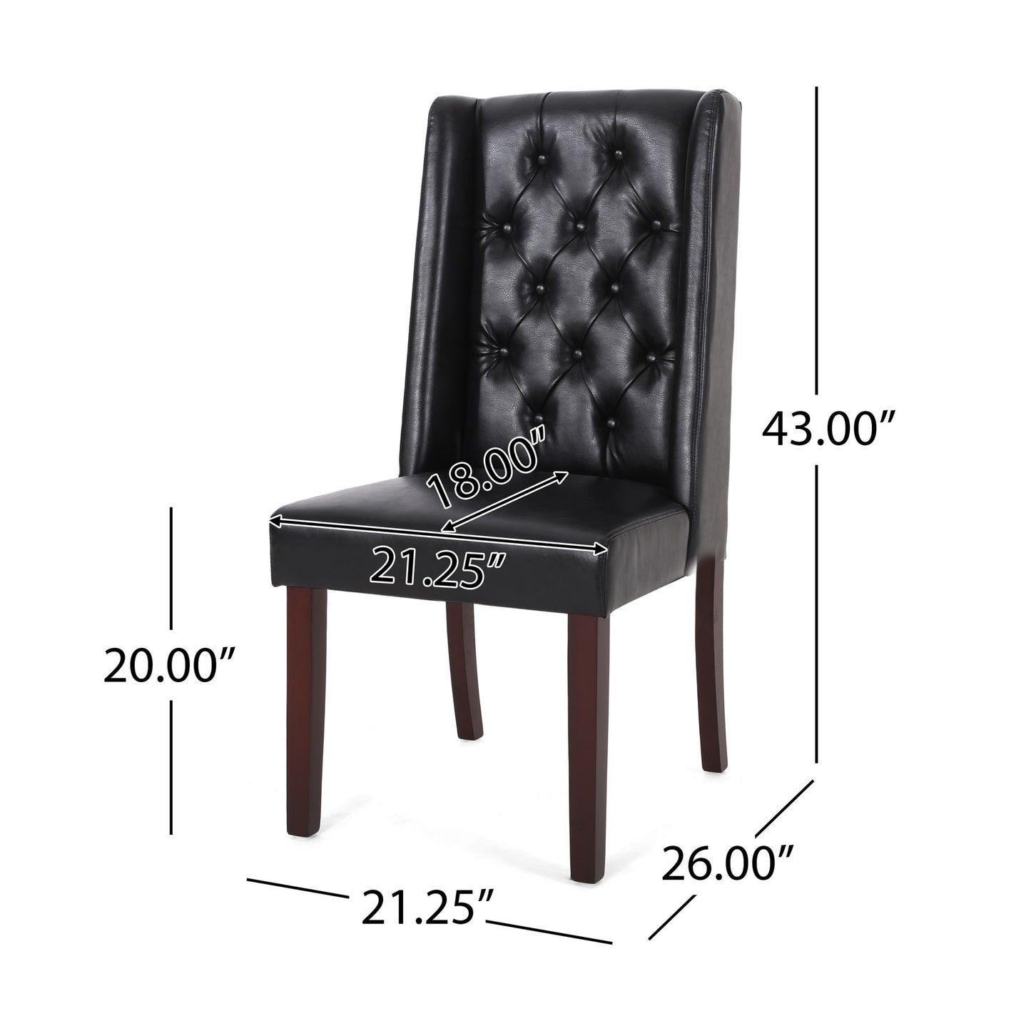 Sophisticated Tufted Dining Chair With High Back Design