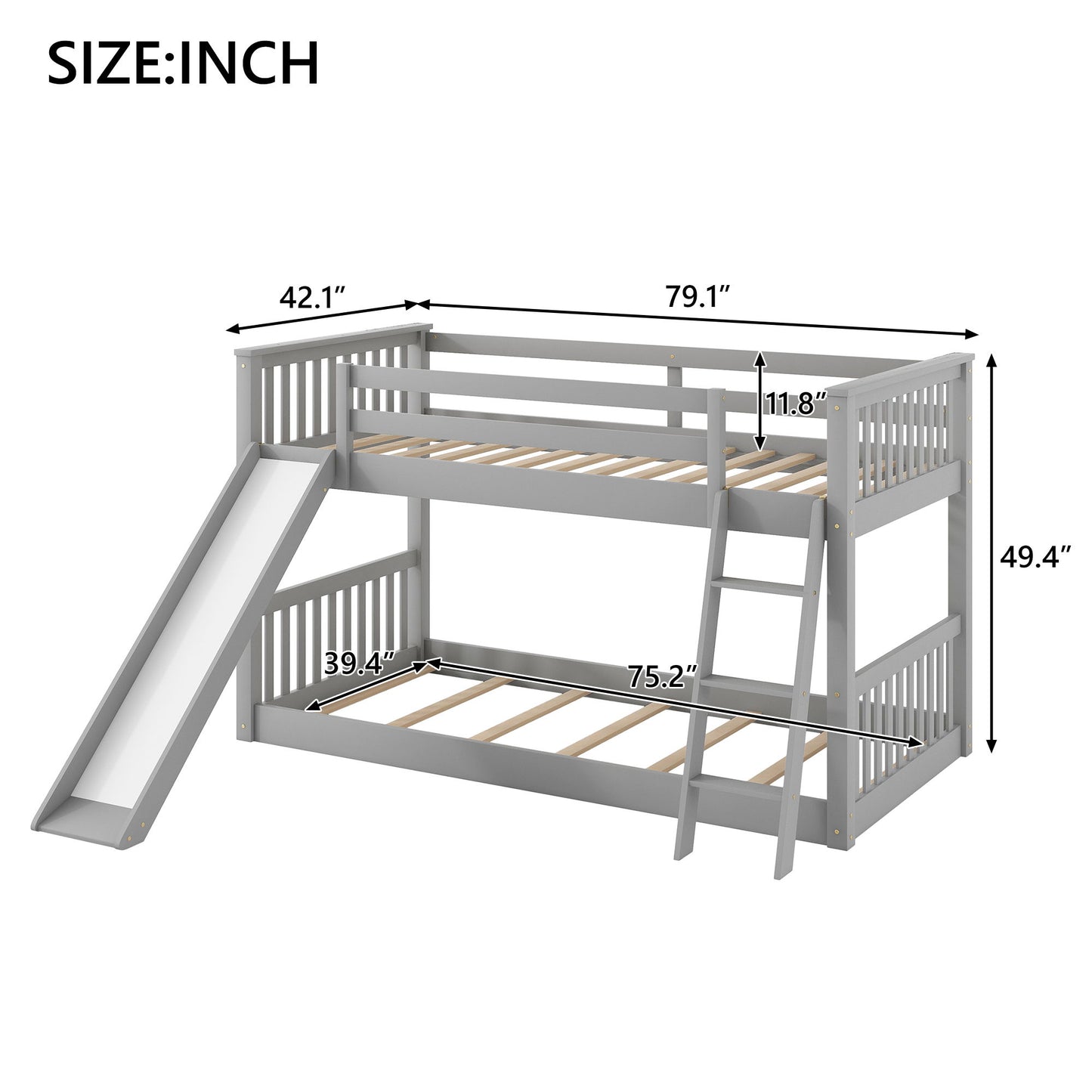 Bunk Bed & Convertible Slide And Ladder