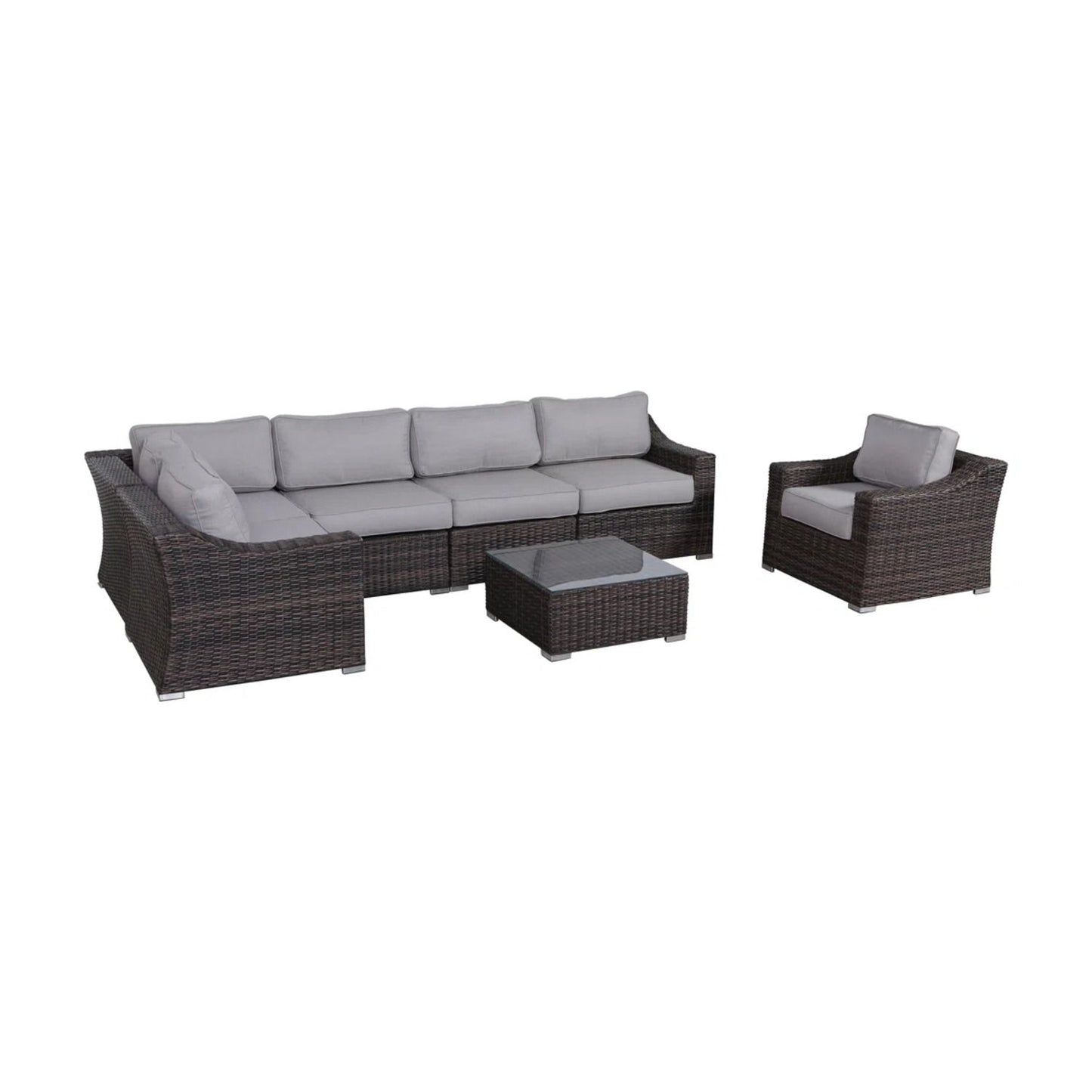 Outdoor Wicker Conversation Set With Cushions, All Weather
