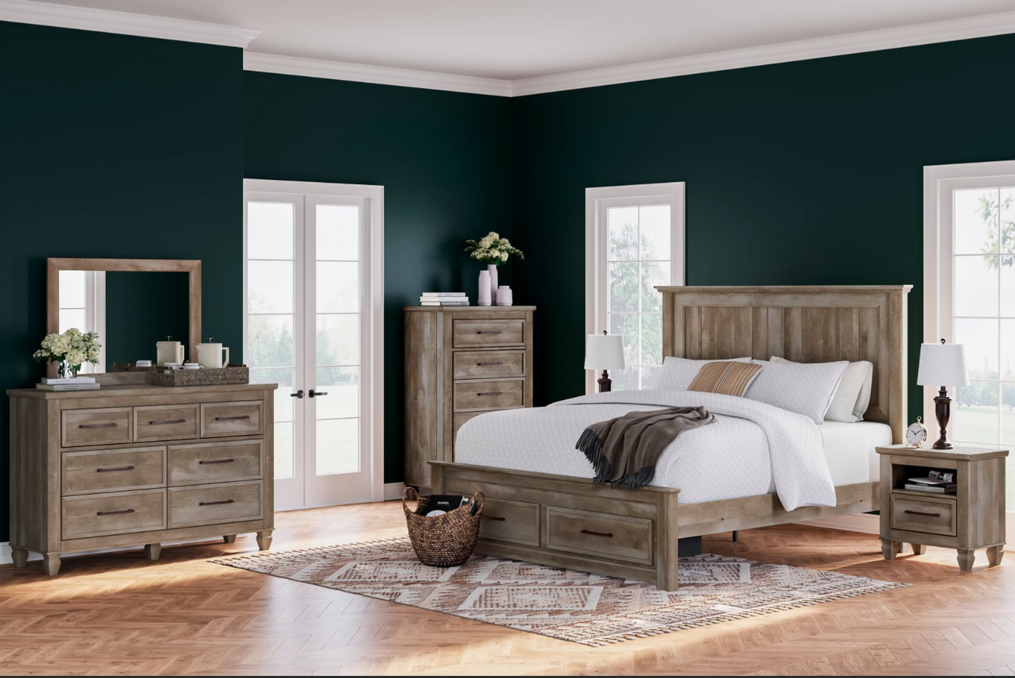 Rustic 5-Piece King Storage Bedroom Set