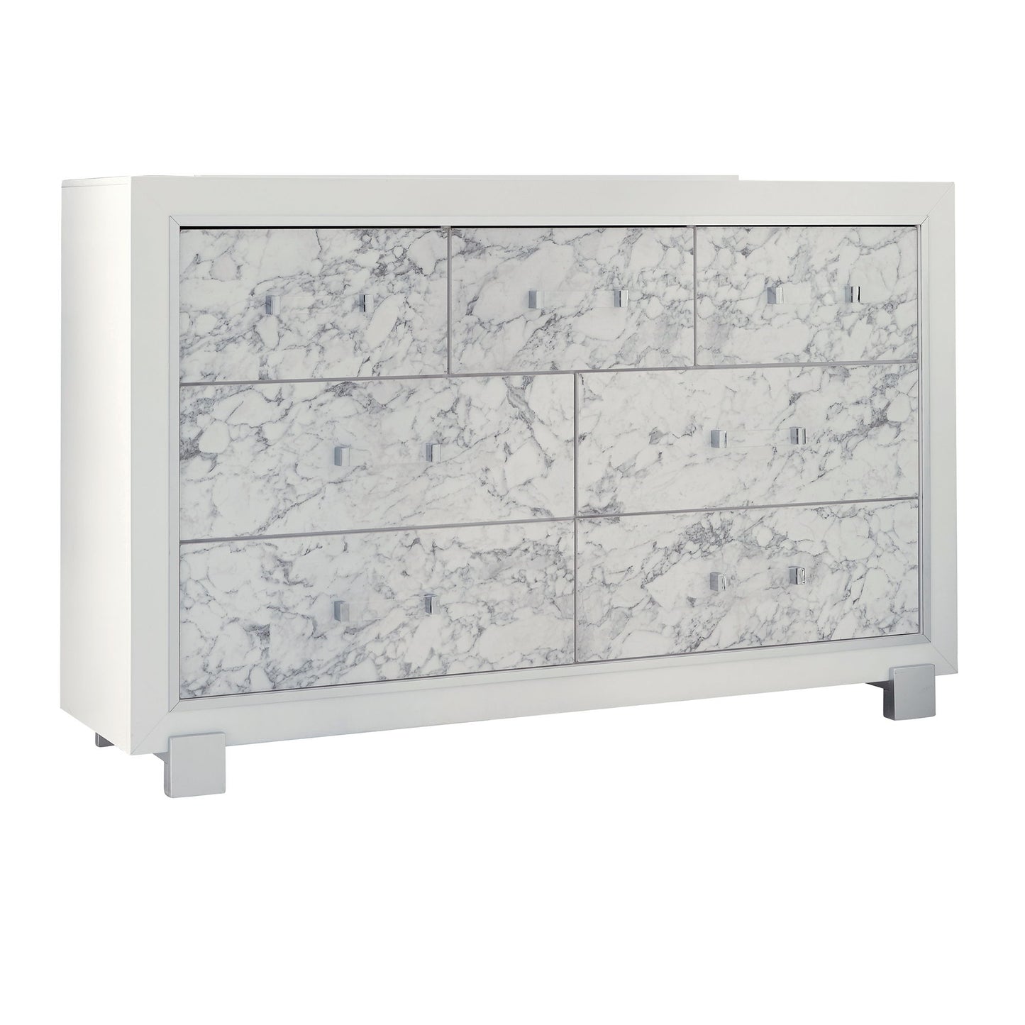 Skye - Marble Dresser - White