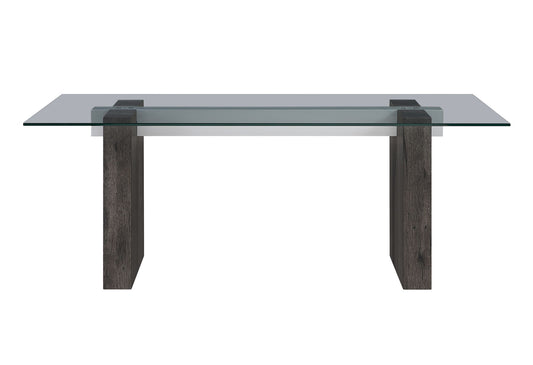 D4238 - Dining Table - Clear / Dark Brown