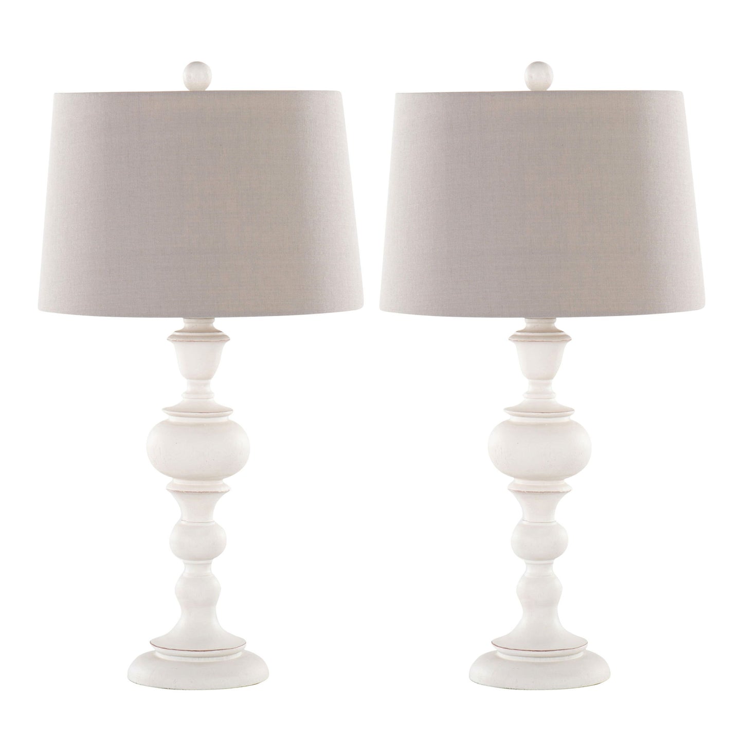 Morocco - Farmhouse Poly Table Lamp (Set of 2) - Distressed Off White / Soft Gray