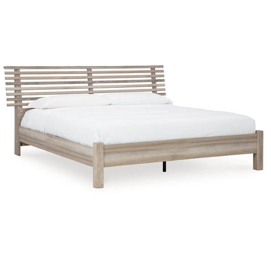 Casual Queen Slat Panel Bed