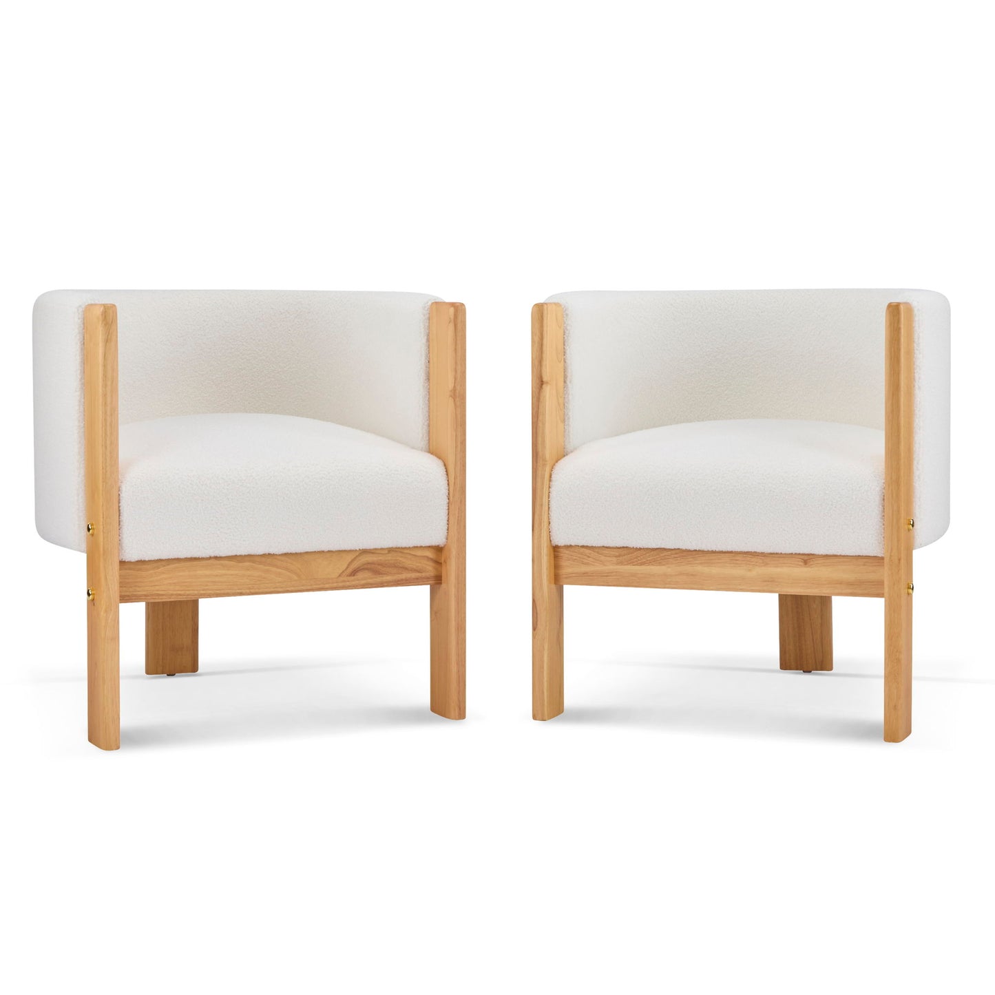 Upholstered Dining Chairs (Set of 2) - Natural / White