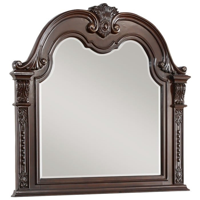 Traditional Mirror with Elegant Leaf Carvings