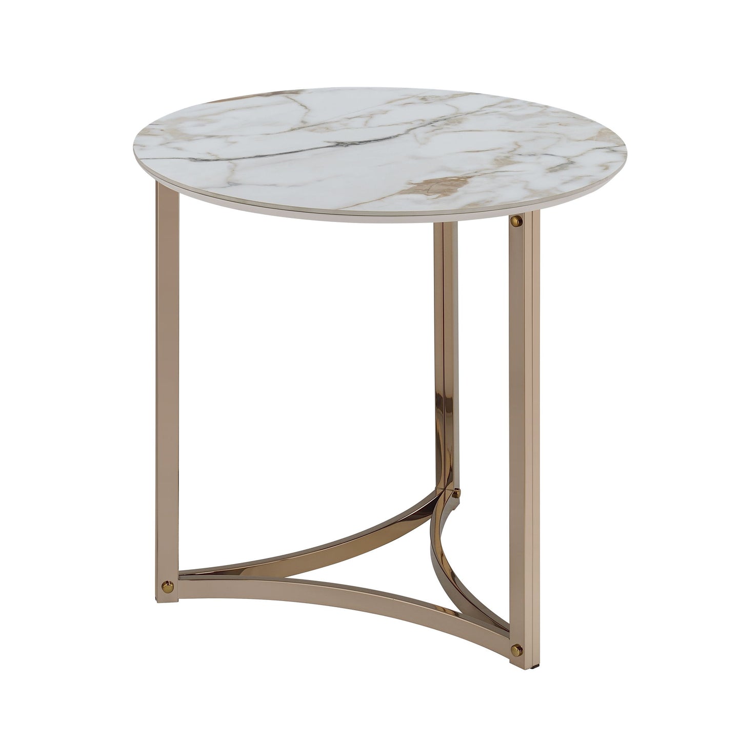 Zaidee - End Table - White / Champagne