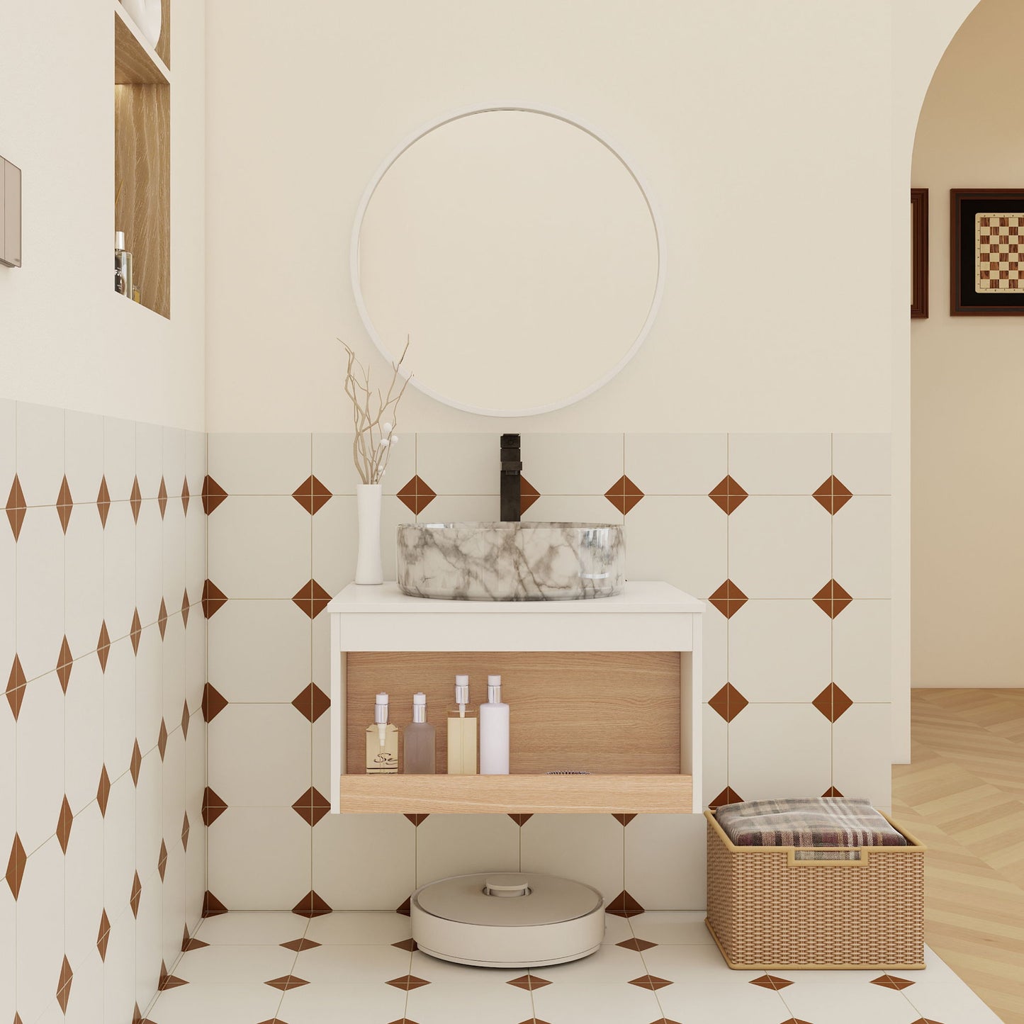 Floating Bathroom Vanity With Vessel Sink