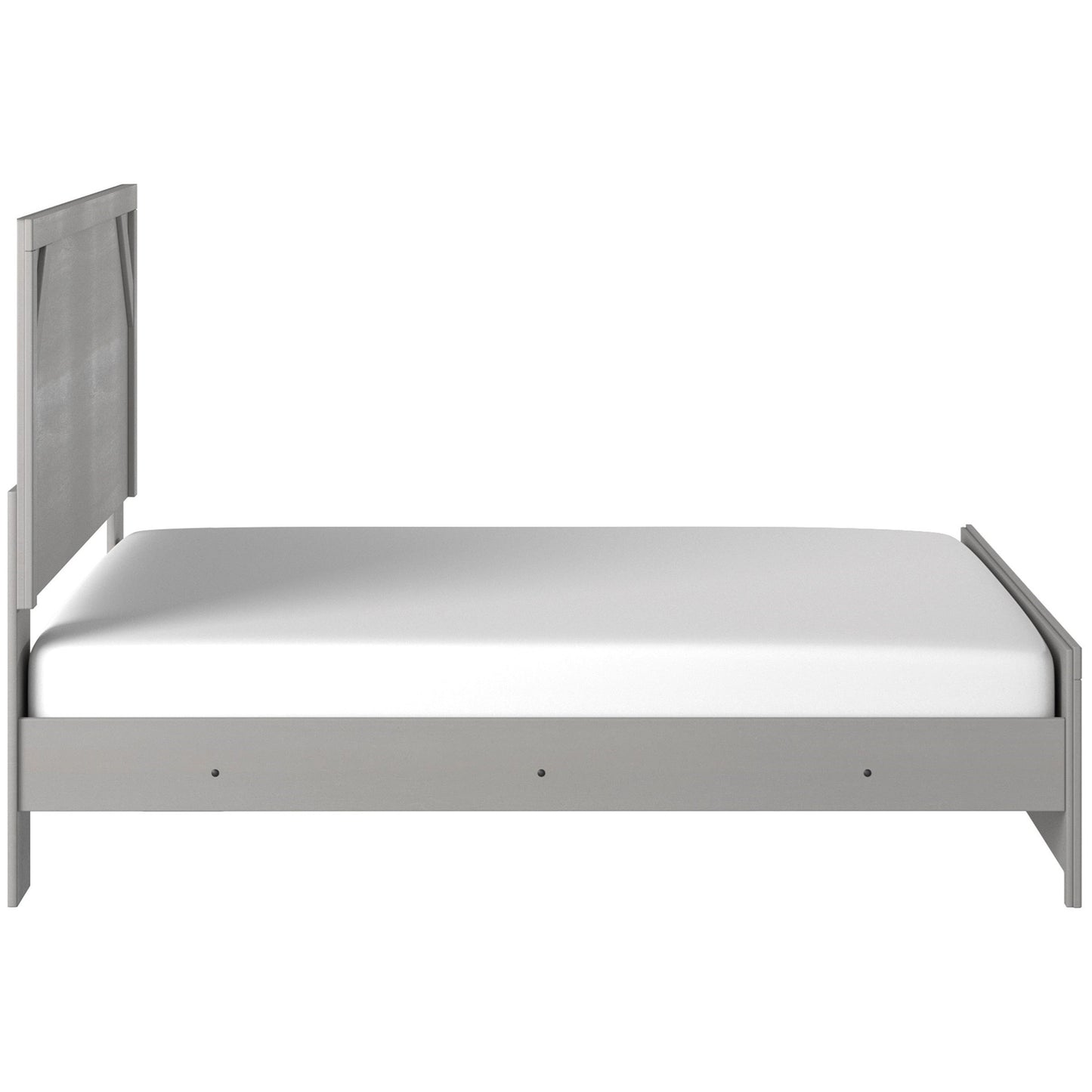 Gray Finish King Panel Bed