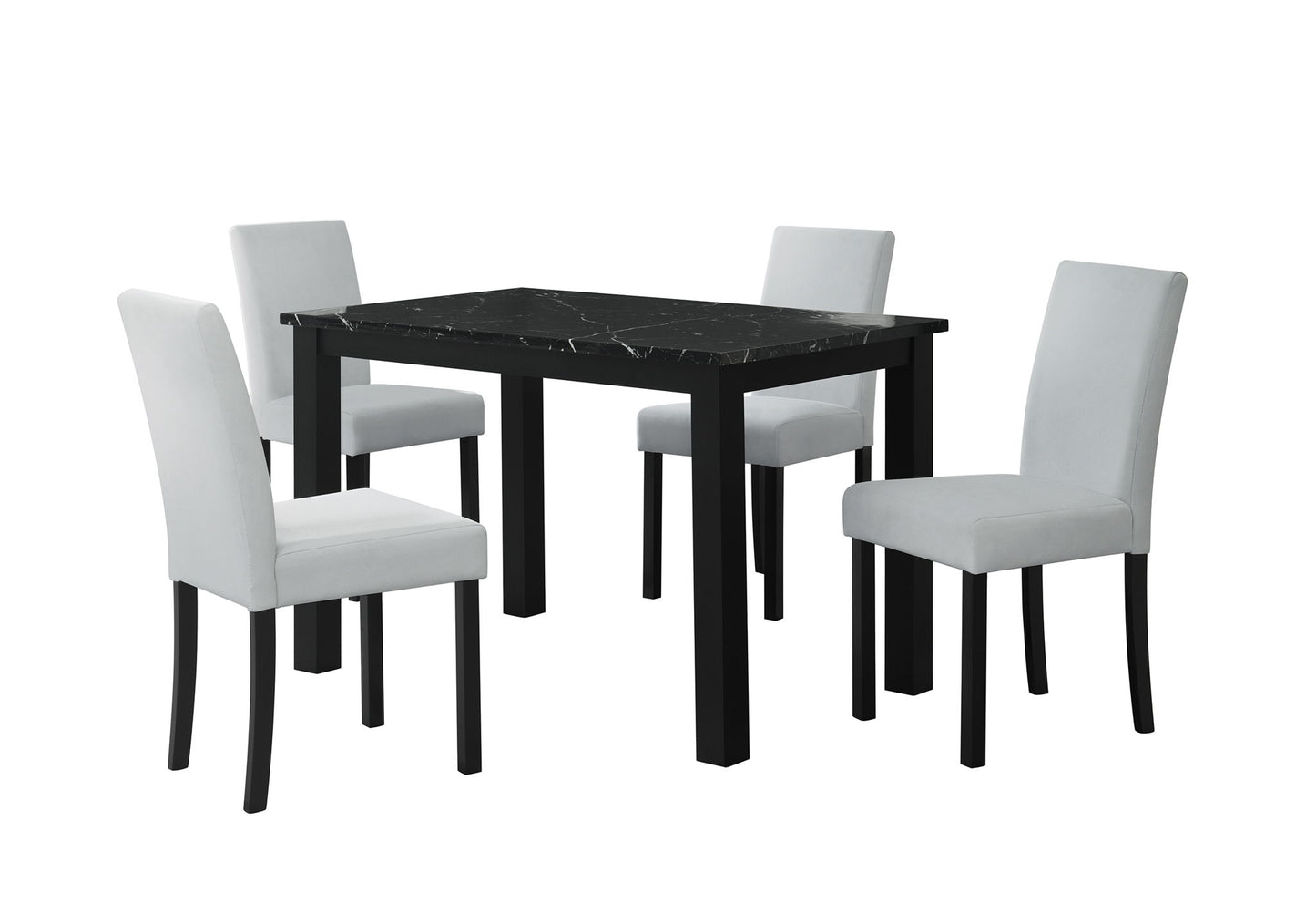 D8032 - 2 Piece Dining Room Set (Dining Table And Dining Chair) - Black / Silver
