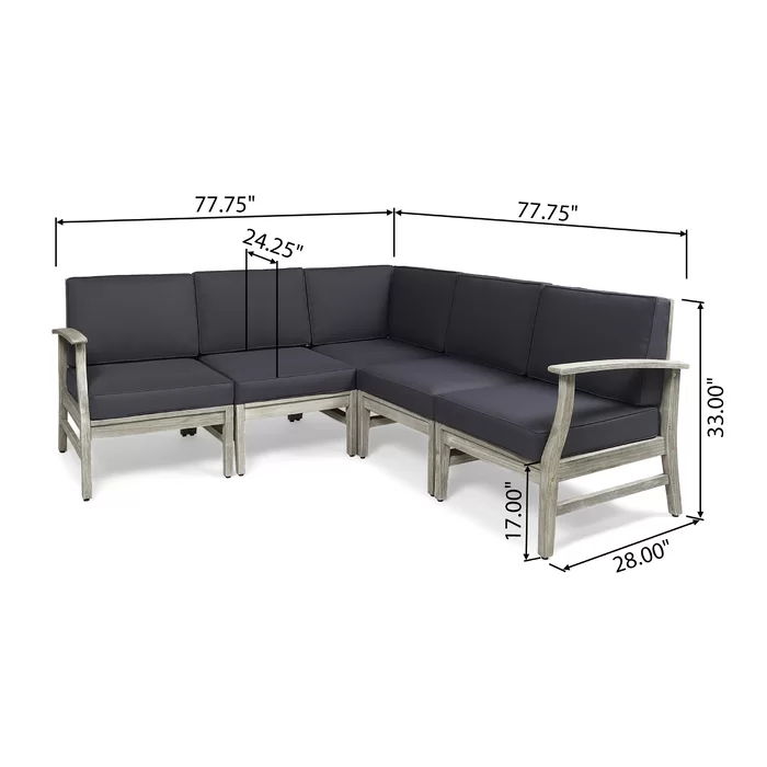 Perla - 5 Pieces Sofa Set