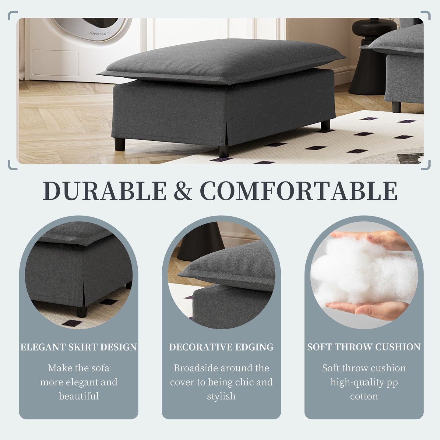 Ottoman Module For Modular Sectional Sofa Wide Seat