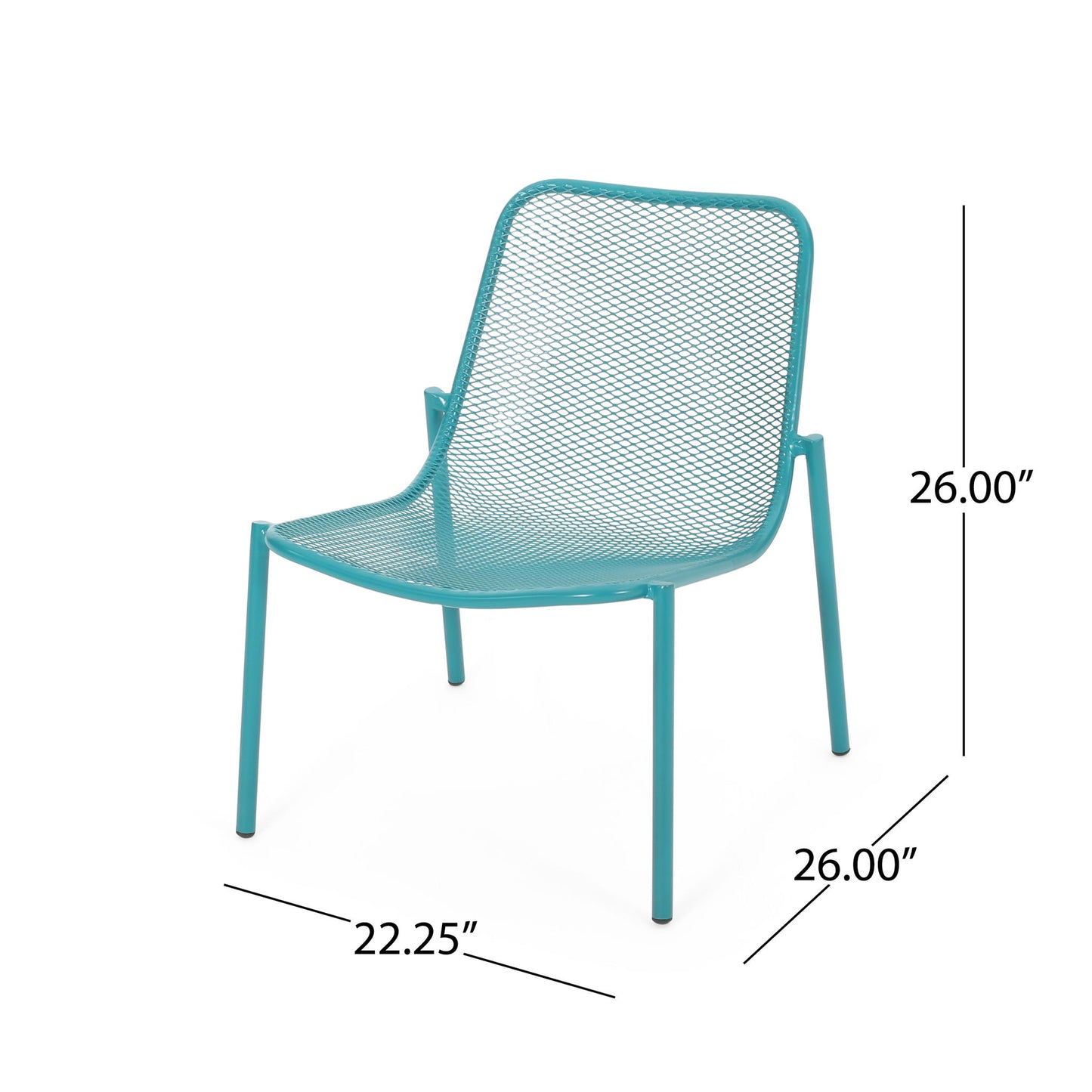 Outdoor Iron Chair With Mesh Design