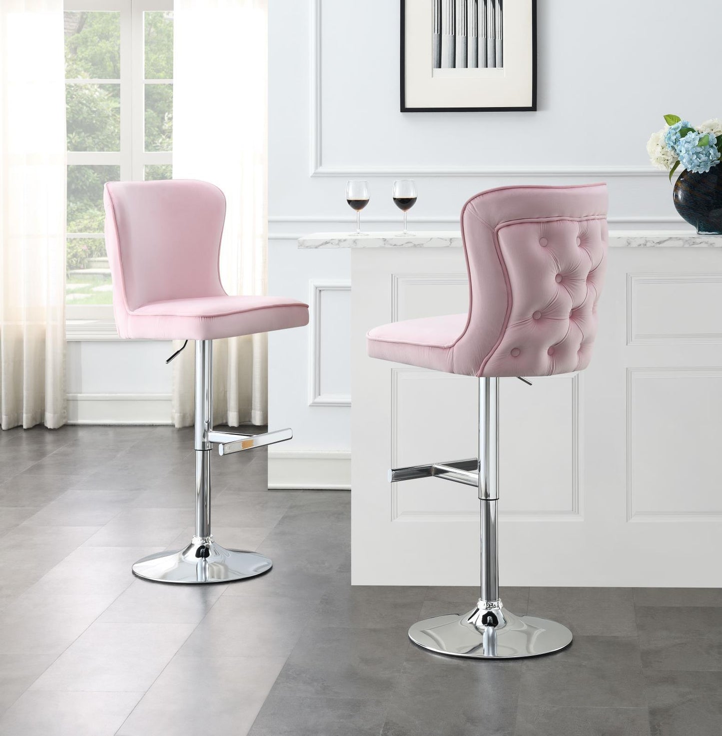 ST110 - Velvet Bar Stool (Set of 2)