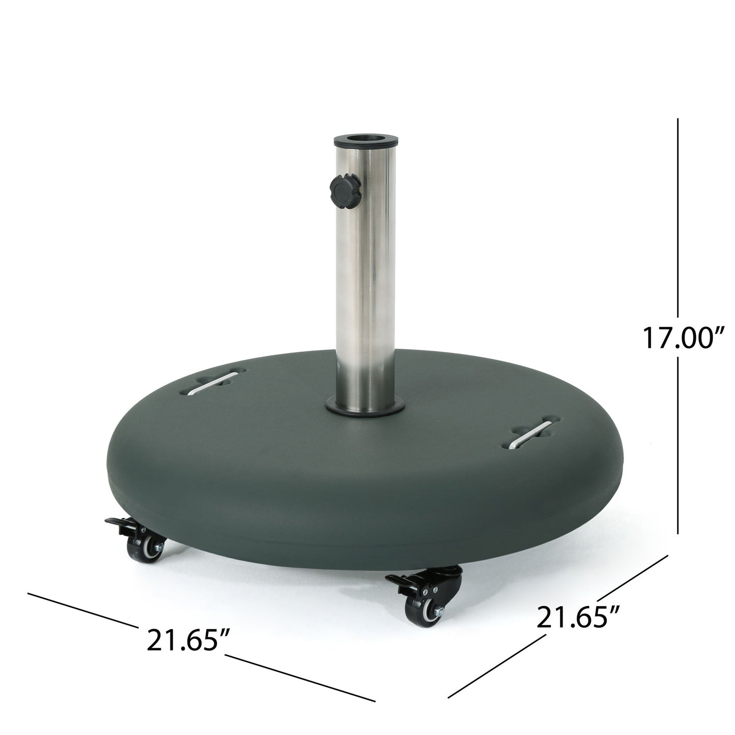 Wheelie - Round Umbrella Base With Stainless Steel Holder