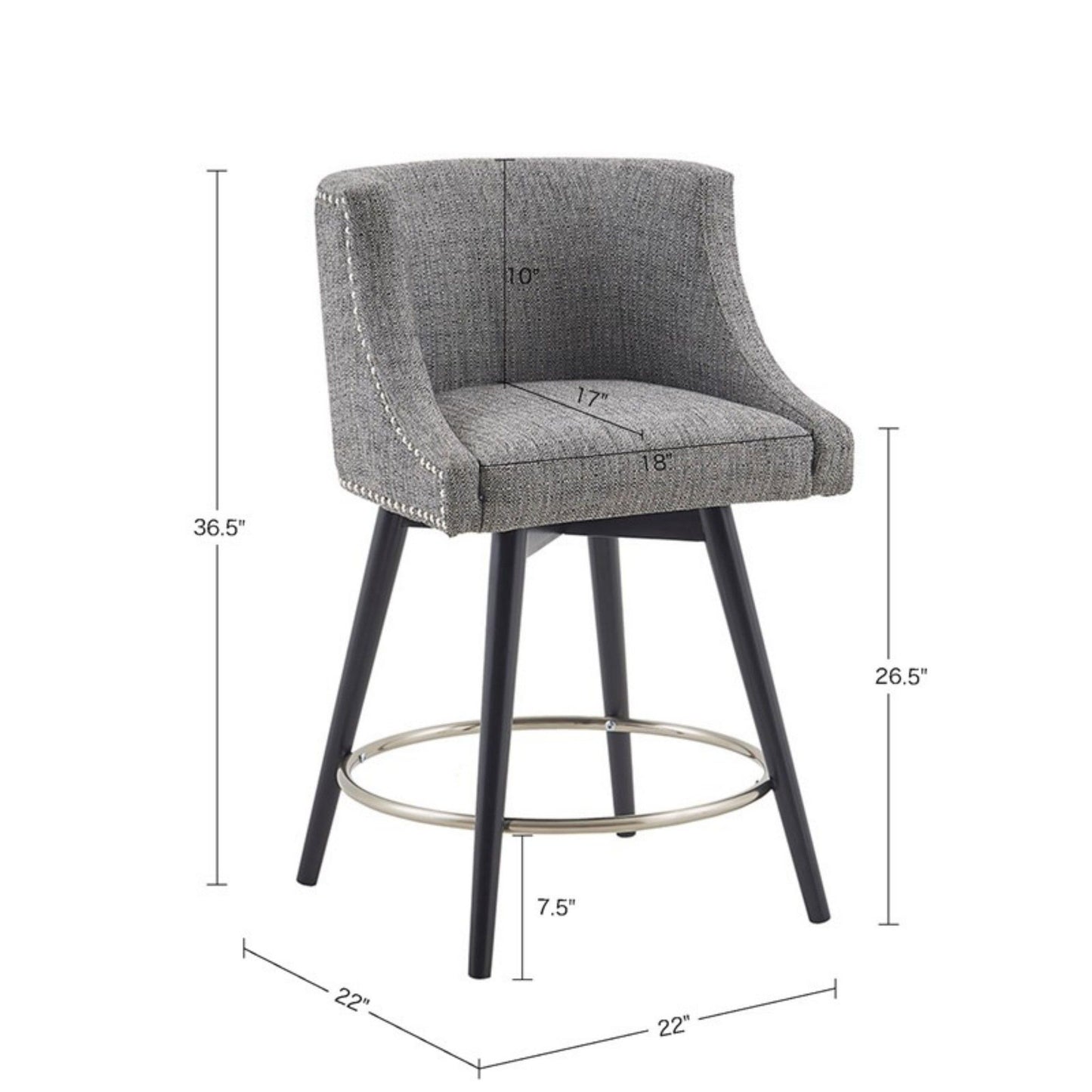 Mateo - Swivel Counter Stool - Gray