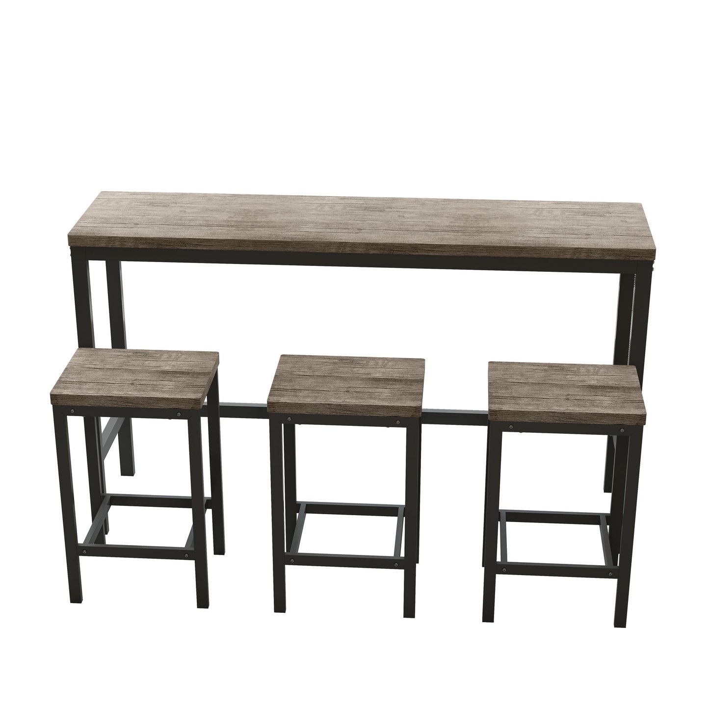 Modern Design Long Dining Table Set With 3 Stools