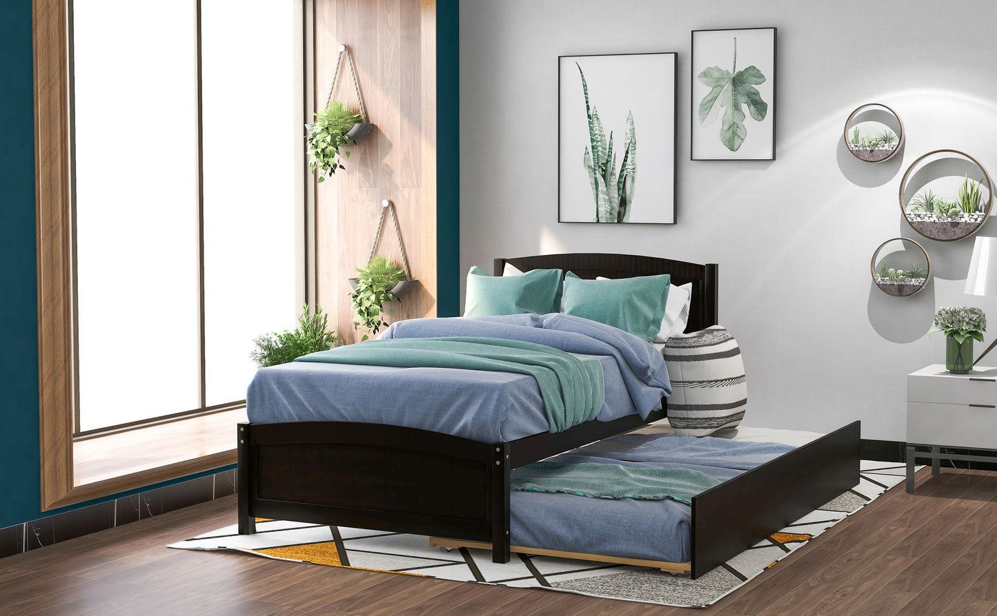 Platform Bed & Headboard, Footboard And Wood Slat Support