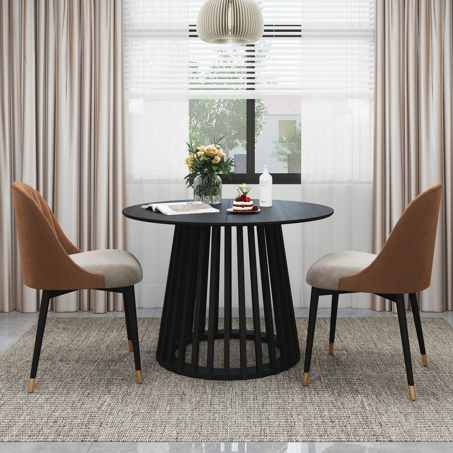 Modern Round Coffee Table With Grille Moldin