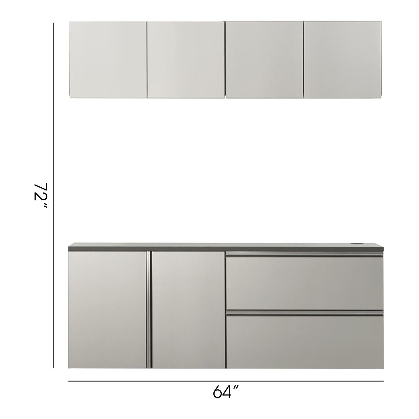 Nova - Series Garage Cabinet Set C, Melamine - Metallic Gray