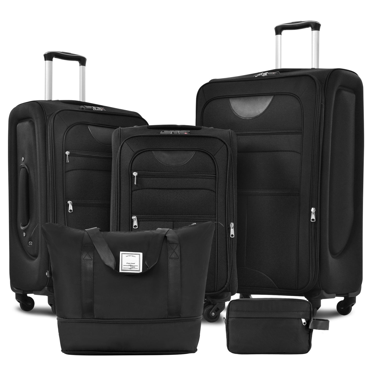 Softside Luggage Expandable Set With Duffel Bag Upright Spinner